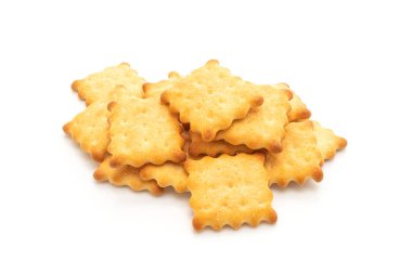 Beyaz arka plan üzerinde izole şekerli bisküvi kraker