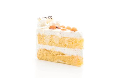 Beyaz arka plan üzerinde izole macadamia kek