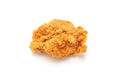 Beyaz arka plan üzerinde izole kızarmış tavuk (abur cubur ve sağlıksız yiyecek)