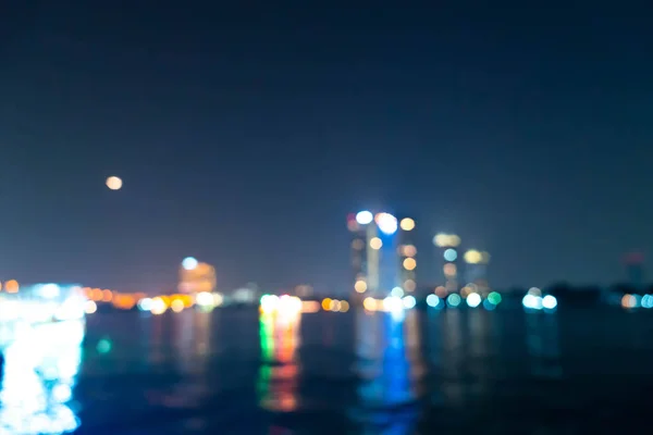 Abstrakte Blaue Und Defokussierte Bangkok Stadt Mit Fluss Als Hintergrund — Stockfoto