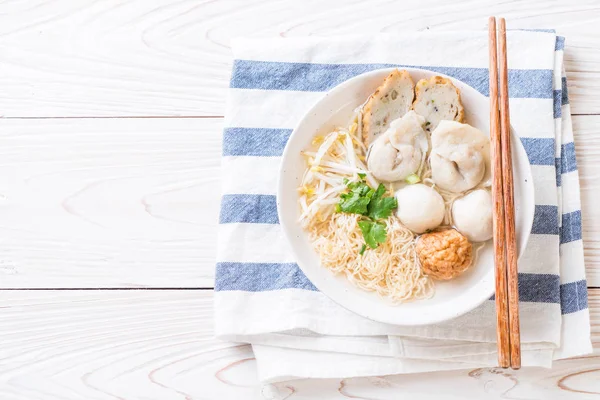 Noodles Fish Ball Soup Asian Food Style — Stock Photo, Image