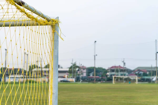 Gol Calcio Sul Campo Calcio Verde Vuoto — Foto Stock