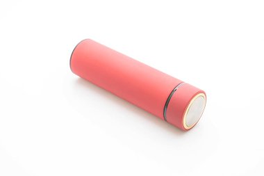 Beyaz arkaplanda izole edilmiş termos şişesi