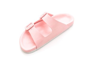 Kadınlar beyaz arka plan üzerinde izole sandalet deri