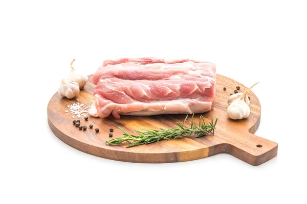 Свежая Свинина Сырой Филе Изолированы Белом Фоне — стоковое фото