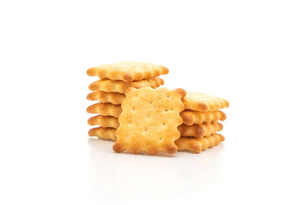 Cracker Biscotto Con Zucchero Isolato Sfondo Bianco — Foto Stock