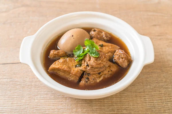 tatlı sos haşlanmış yumurta ile tofu kase