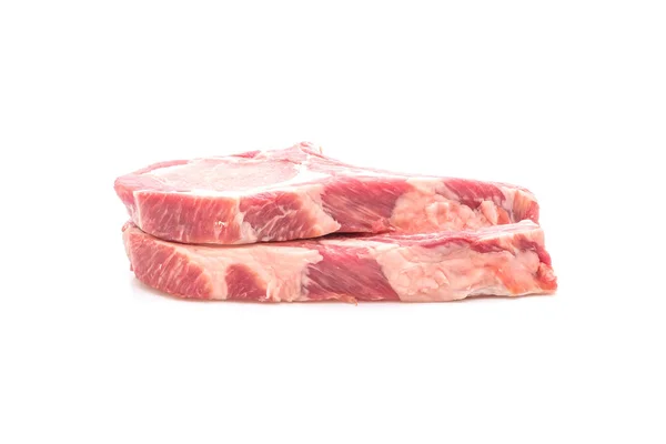 Pork Chop Raw Isolated White Background — Stock Photo, Image