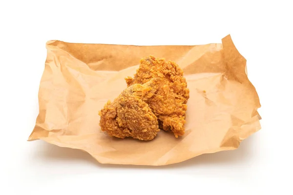Beyaz Arka Plan Üzerinde Izole Kızarmış Tavuk Yemek Abur Cubur — Stok fotoğraf