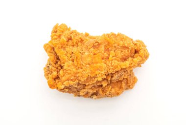 Beyaz arka plan üzerinde izole kızarmış tavuk (abur cubur ve sağlıksız yiyecek)