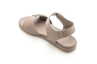 Kadınlar beyaz arka plan üzerinde izole sandalet deri