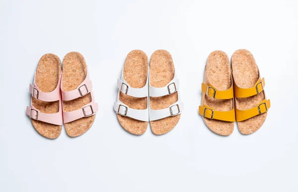 Sandalias Cuero Moda Para Hombres Mujeres Unisex —  Fotos de Stock