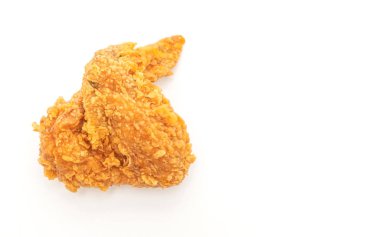 Beyaz arka plan üzerinde izole kızarmış tavuk (abur cubur ve sağlıksız yiyecek)