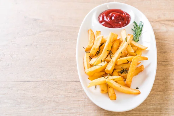 Batatas Fritas Com Molho Comida Não Saudável — Fotografia de Stock