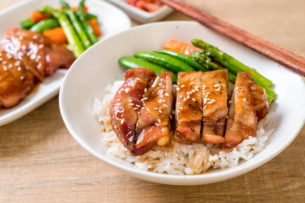 Teriyaki Chicken Rice Bowl Asian Food Style — Stock Photo, Image