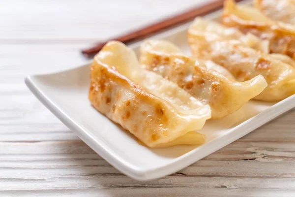 Gyoza Japonais Boulettes Collation Sauce Soja — Photo