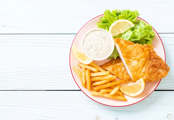Fish Chips Nezdravé Jídlo — Stock fotografie