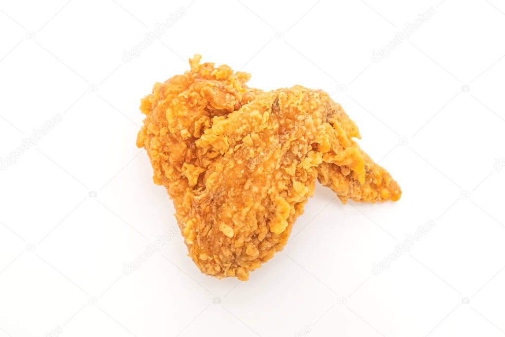 fried chicken (junk food and unhealthy food) isolated on white background