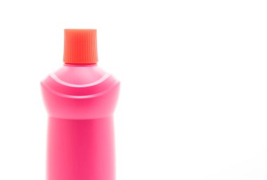 Banyo beyaz arka plan üzerinde izole sıvı şişe Temizleme