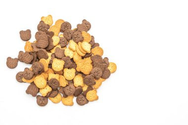 Beyaz arka plan üzerinde izole ayı bisküvi kraker