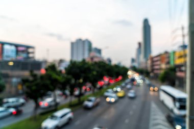 Soyut bulanıklık ve trafik sıkışıklığı arka plan için şehirde defocused