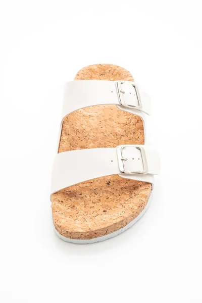 Muži Ženy Unisex Módní Kožené Sandály Izolovaných Bílém Pozadí — Stock fotografie