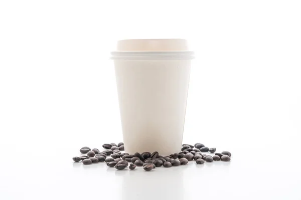 Papper Kopp Takeaway Kaffe Isolerad Vit Bakgrund — Stockfoto