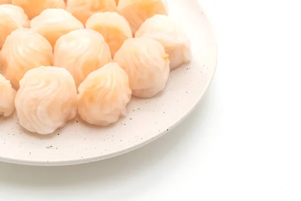 Китайские Креветки Приготовленные Пару Пельмени Изолированы Белом Фоне — стоковое фото