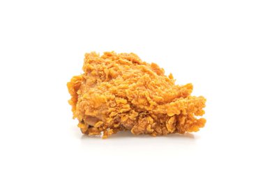 Beyaz arka plan üzerinde izole kızarmış tavuk (abur cubur ve sağlıksız yiyecek)