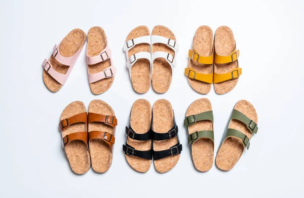 Men Women Unisex Fashion Leather Sandals — Stock Photo, Image