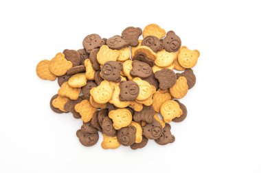 Beyaz arka plan üzerinde izole ayı bisküvi kraker