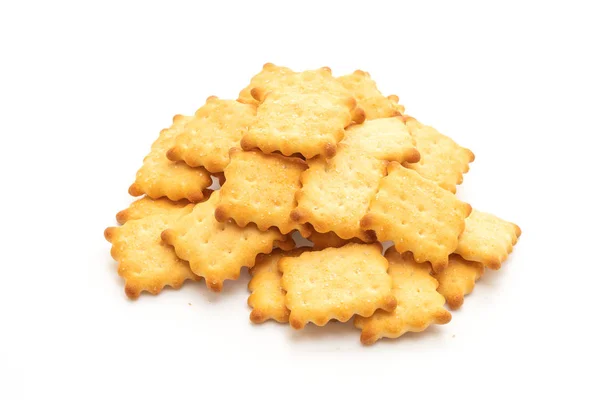 Keksz Cracker Cukorral Elszigetelt Fehér Background — Stock Fotó