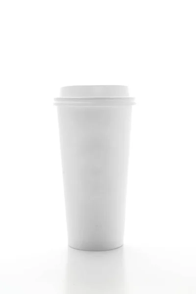 Copo Papel Café Takeaway Isolado Fundo Branco — Fotografia de Stock