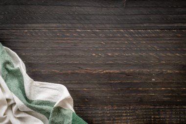 ahşap arka plan - vintage etkisi filtre üzerinde mutfak bezi (peçete)