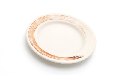 boş levha ve beyaz arka plan üzerinde izole kase