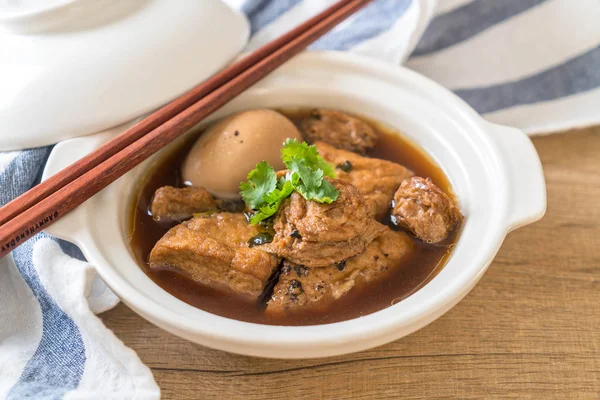 tatlı sos haşlanmış yumurta ile tofu kase