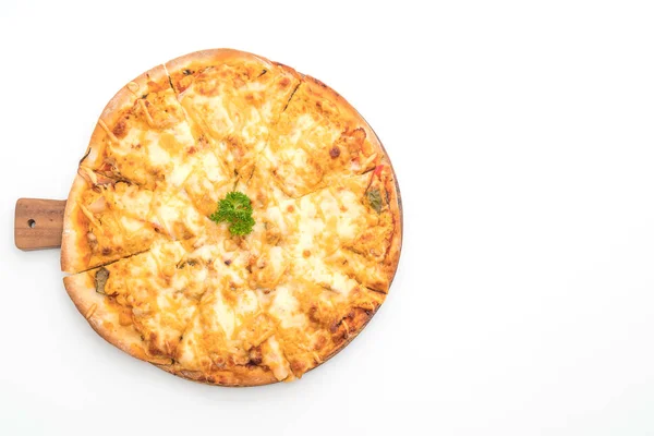 Pizza Kurczak Grilla Sosem Tysiąc Wyspy Białym Tle — Zdjęcie stockowe