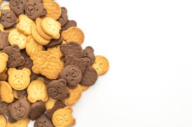 Beyaz arka plan üzerinde izole ayı bisküvi kraker