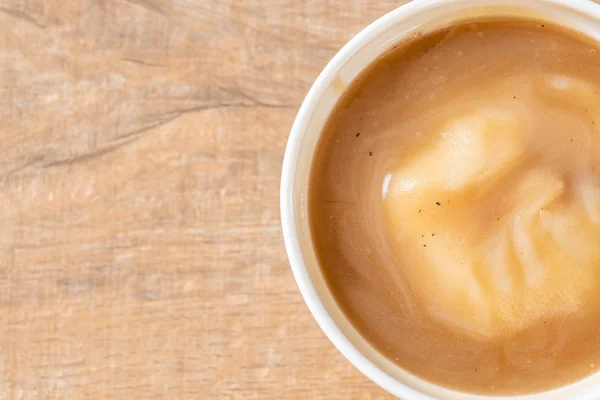 mash potatoes in gravy soup in cup