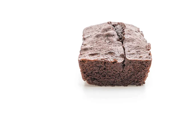Gâteau Brownie Chocolat Isolé Sur Fond Blanc — Photo