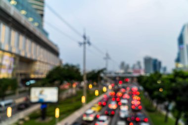 Soyut bulanıklık ve trafik sıkışıklığı arka plan için şehirde defocused