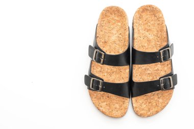 erkek ve kadın'ın (unisex) beyaz arka plan üzerinde izole deri sandalet moda