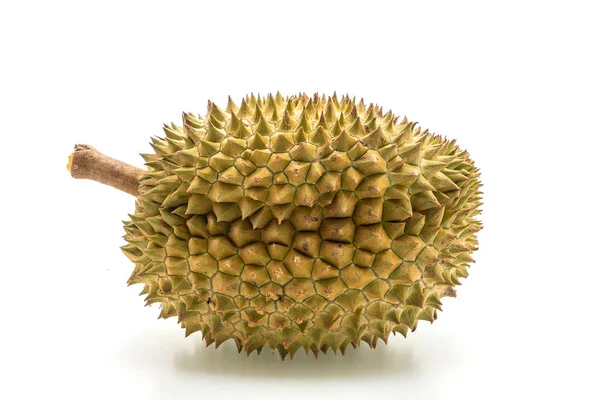 Beyaz arkaplanda izole edilmiş taze Durian meyvesi