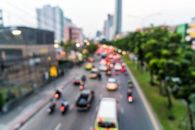 Soyut bulanıklık ve trafik sıkışıklığı arka plan için şehirde defocused