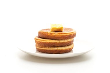 Beyaz backgorund izole tereyağlı gözleme