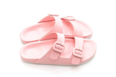 Kadınlar beyaz arka plan üzerinde izole sandalet deri