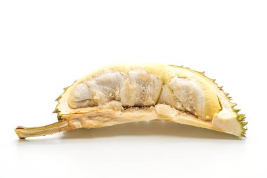 Beyaz arkaplanda izole edilmiş taze Durian meyvesi