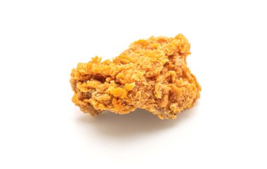 Beyaz arka plan üzerinde izole kızarmış tavuk (abur cubur ve sağlıksız yiyecek)