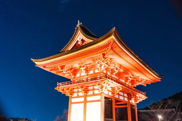 Arsitektur Indah Kuil Kiyomizu Dera Kyoto Jepang Pada Malam Hari — Stok Foto
