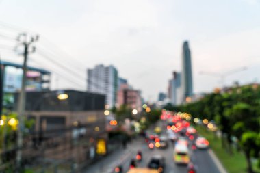 Soyut bulanıklık ve trafik sıkışıklığı arka plan için şehirde defocused